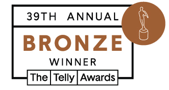 Logo that reads 39th Annual Telly Awards - Bronze Winner